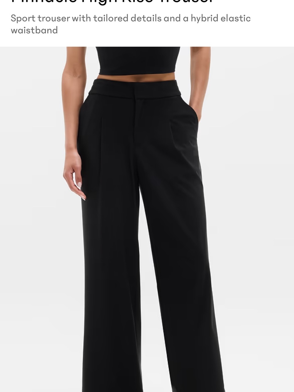 High-Rise Wide-Leg Trousers - Black